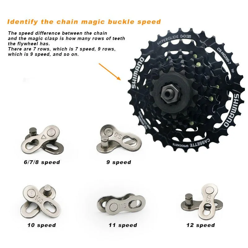 10 pairs Bicycle Chain Connector Quick Link Lock Set Road Bike Joint Magic Buckle Master Cycling Part For 6 7 8 9 10 11 12 Speed