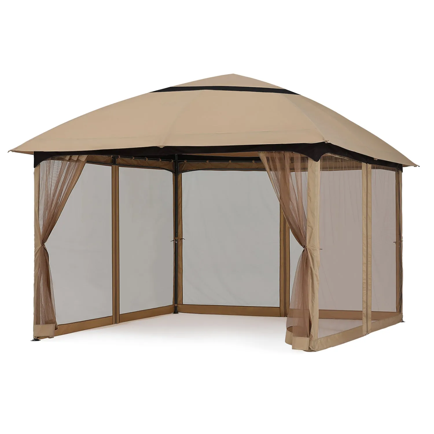 11x11/10x12 Soft Top Outdoor Garden Gazebo for Patios with Netting Walls