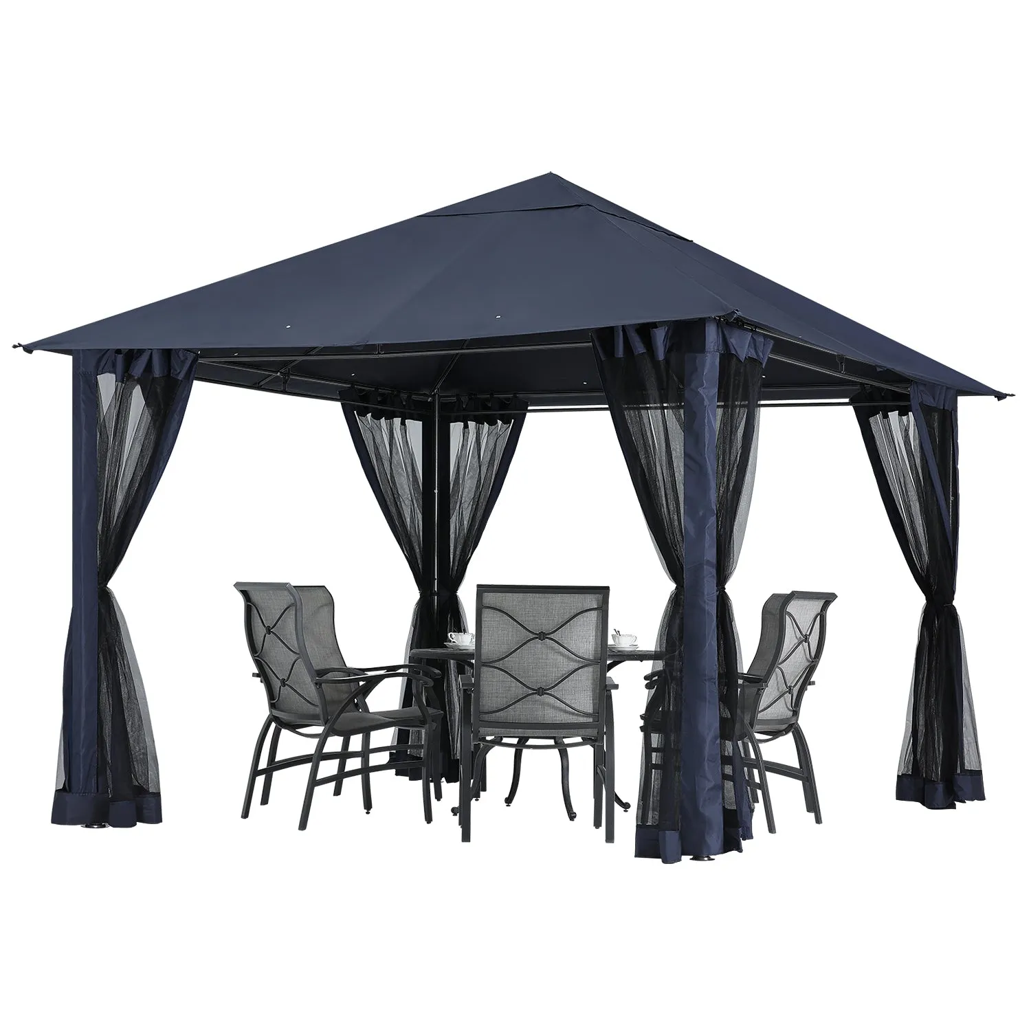 11x11FT Outdoor Patio Gazebo Canopy with Mosquito Netting