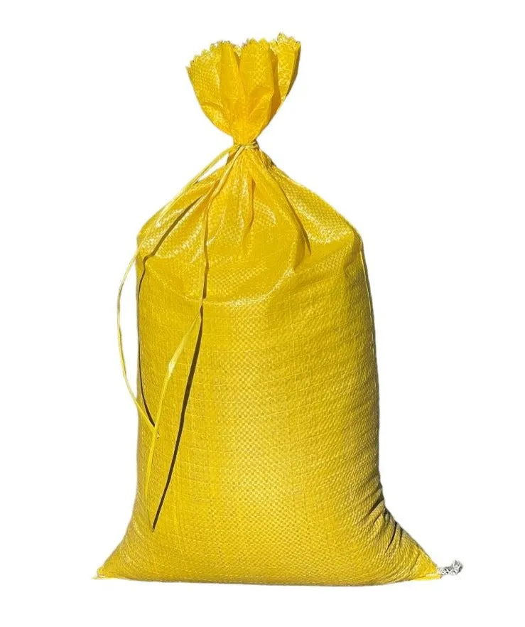 14" x 26" Empty Yellow Sandbags with Tie Strings - UV Resistant (50 lb Capacity)