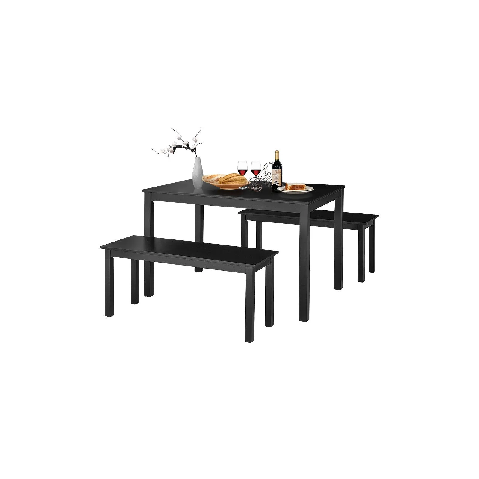 3pc Studio Collection Dining Table Set - Black