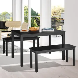 3pc Studio Collection Dining Table Set - Black