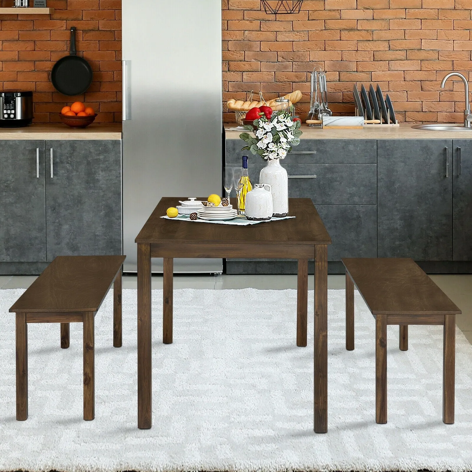 3pc Studio Collection Dining Table Set - Coffee