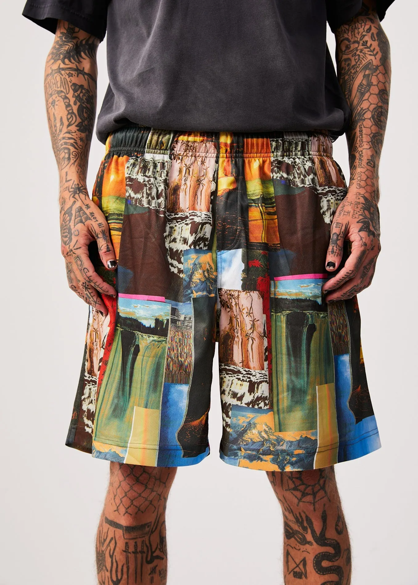 AFENDS Mens Boulevard - Baggy Shorts - Multi