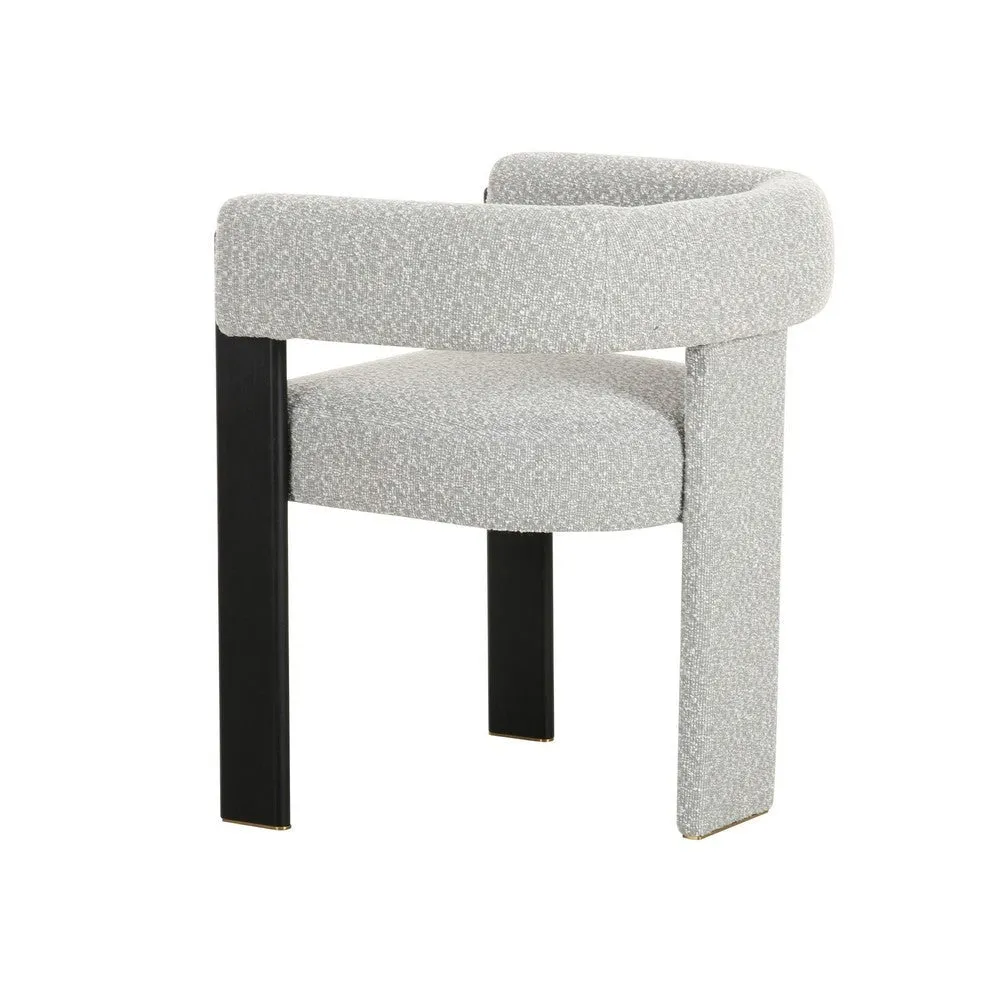 Anta Dining Chair, Curved Modern Art Style, Light Gray Polyester Blend By Casagear Home