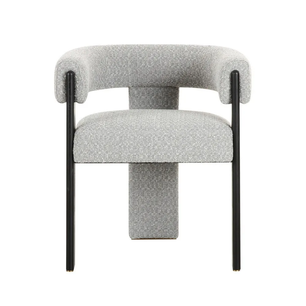 Anta Dining Chair, Curved Modern Art Style, Light Gray Polyester Blend By Casagear Home