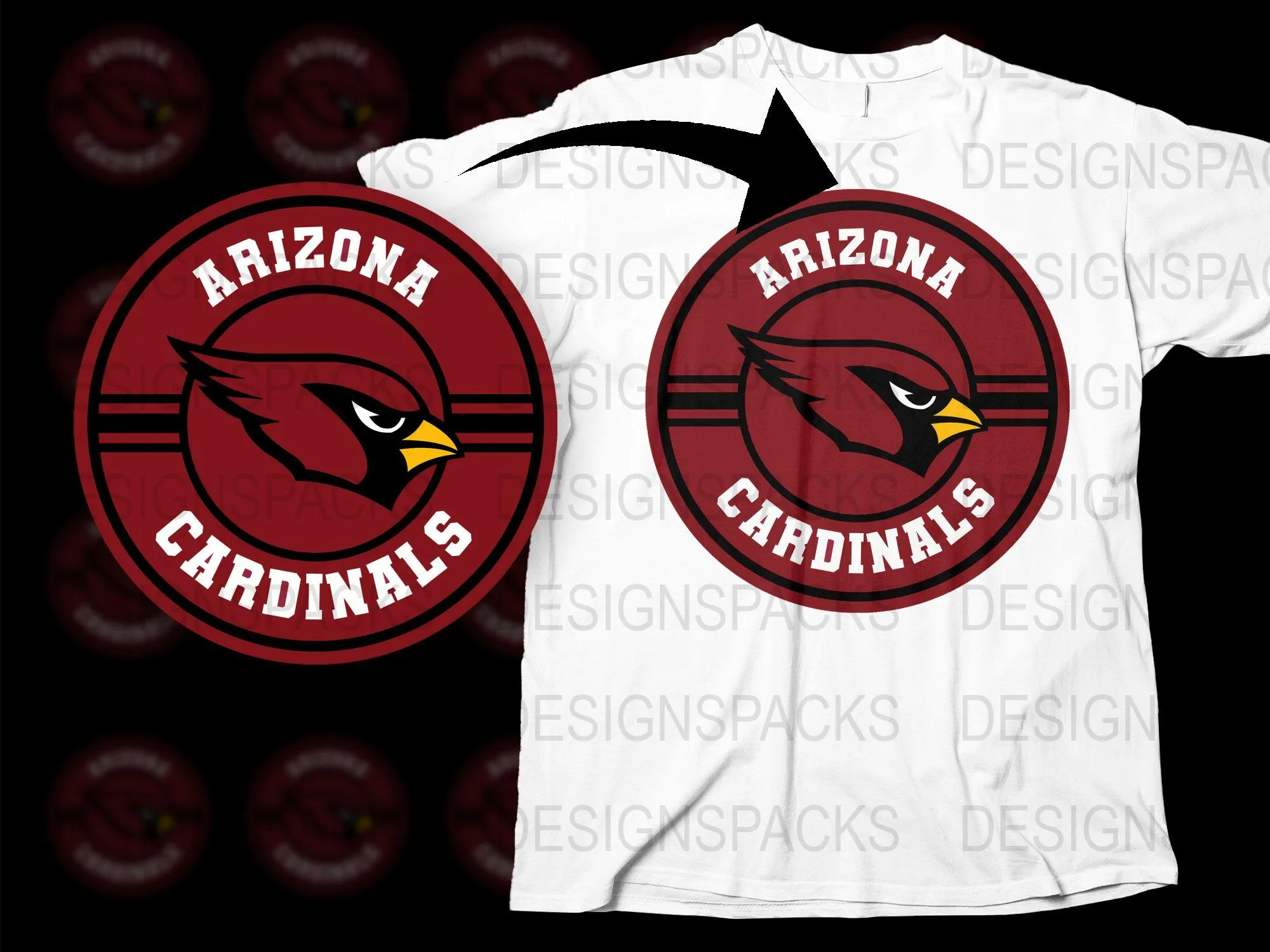 Arizona Cardinals NFL Team Logo Graphic Png Digital Download