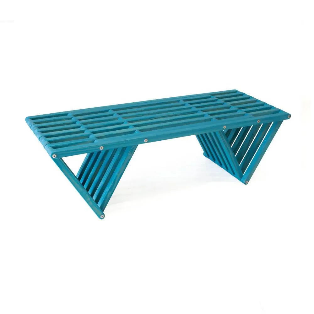 Backless Wood Bench L 54 x W 20 x H 17 inches