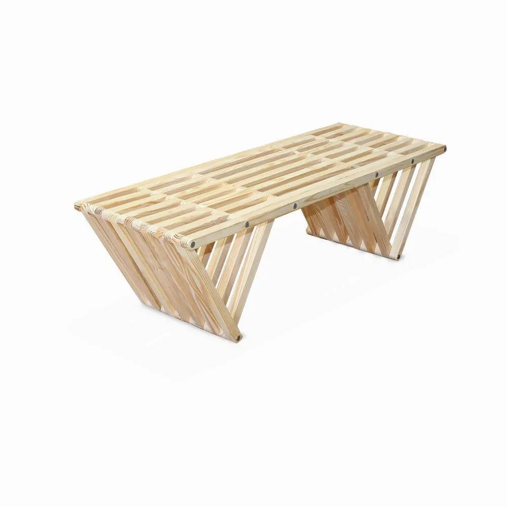 Backless Wood Bench L 54 x W 20 x H 17 inches