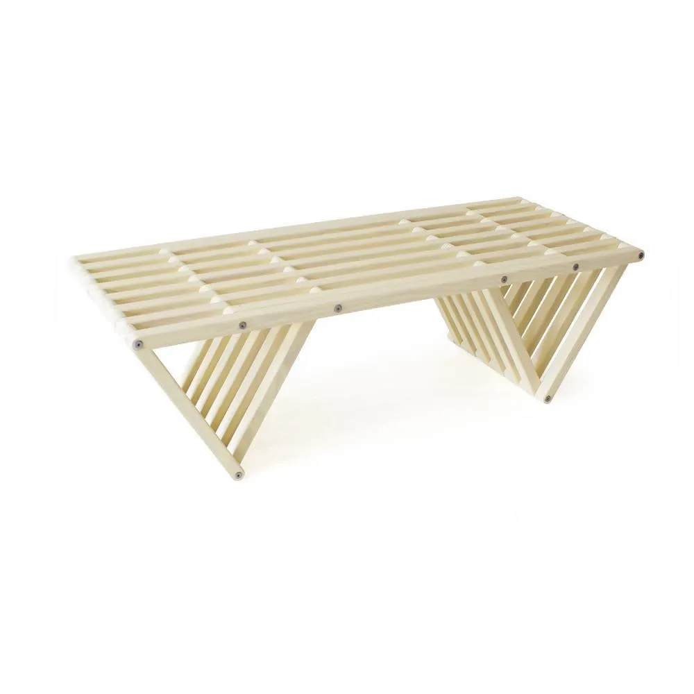 Backless Wood Bench L 54 x W 20 x H 17 inches