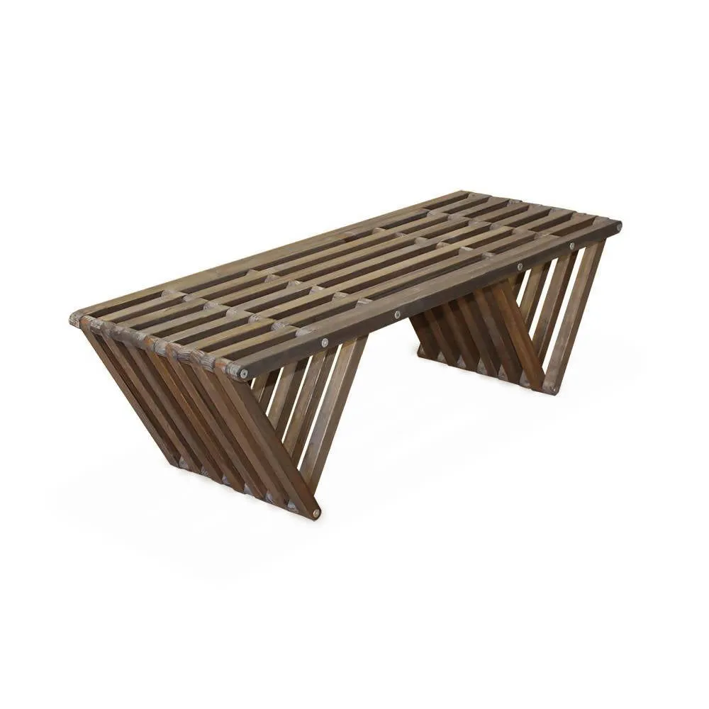 Backless Wood Bench L 54 x W 20 x H 17 inches