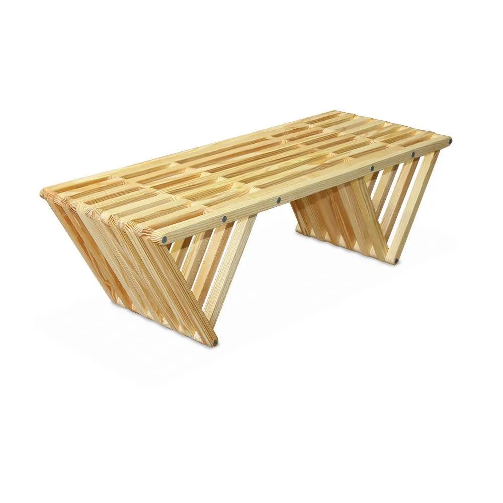 Backless Wood Bench L 54 x W 20 x H 17 inches