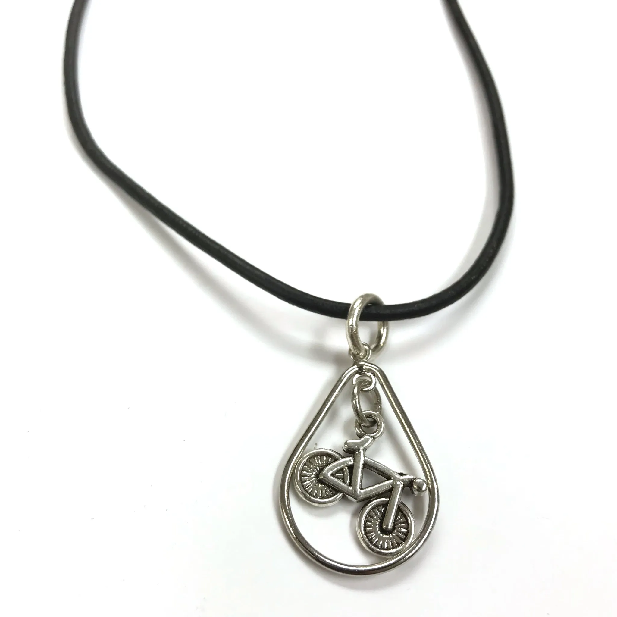 Bicycle Hoop Dangle Necklace