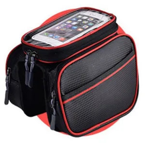 Bicycle phone holder   waterproof mount bag - Red