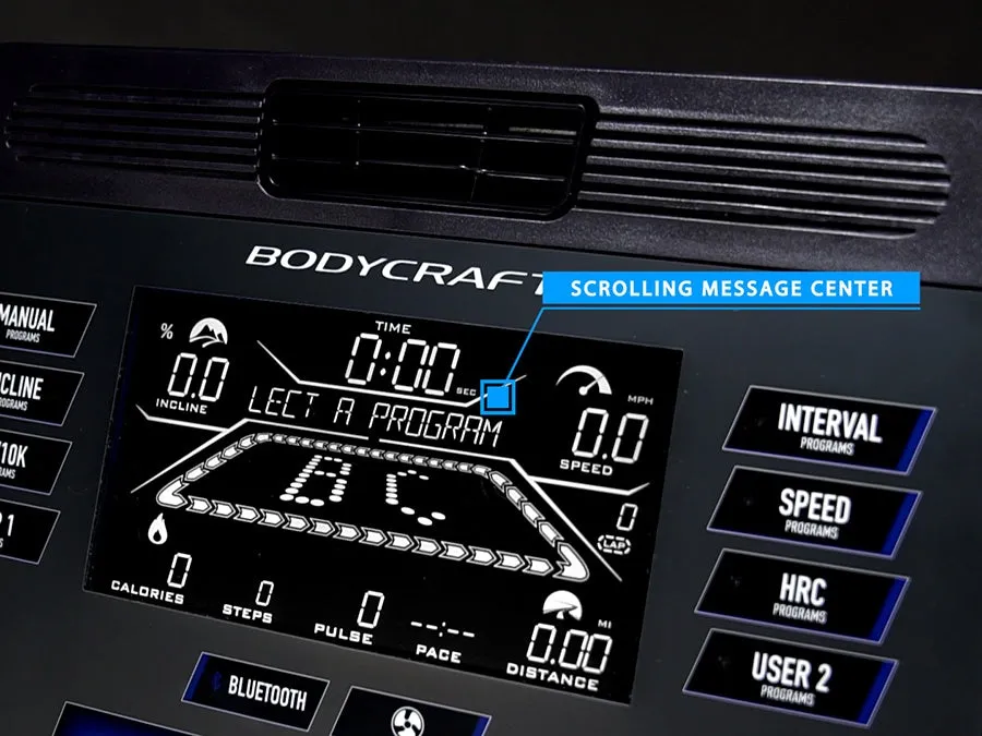 BodyCraft T1000- 9LCD Club Treadmill