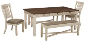 Bolanburg Dining Table and 2 Chairs and 2 Benches