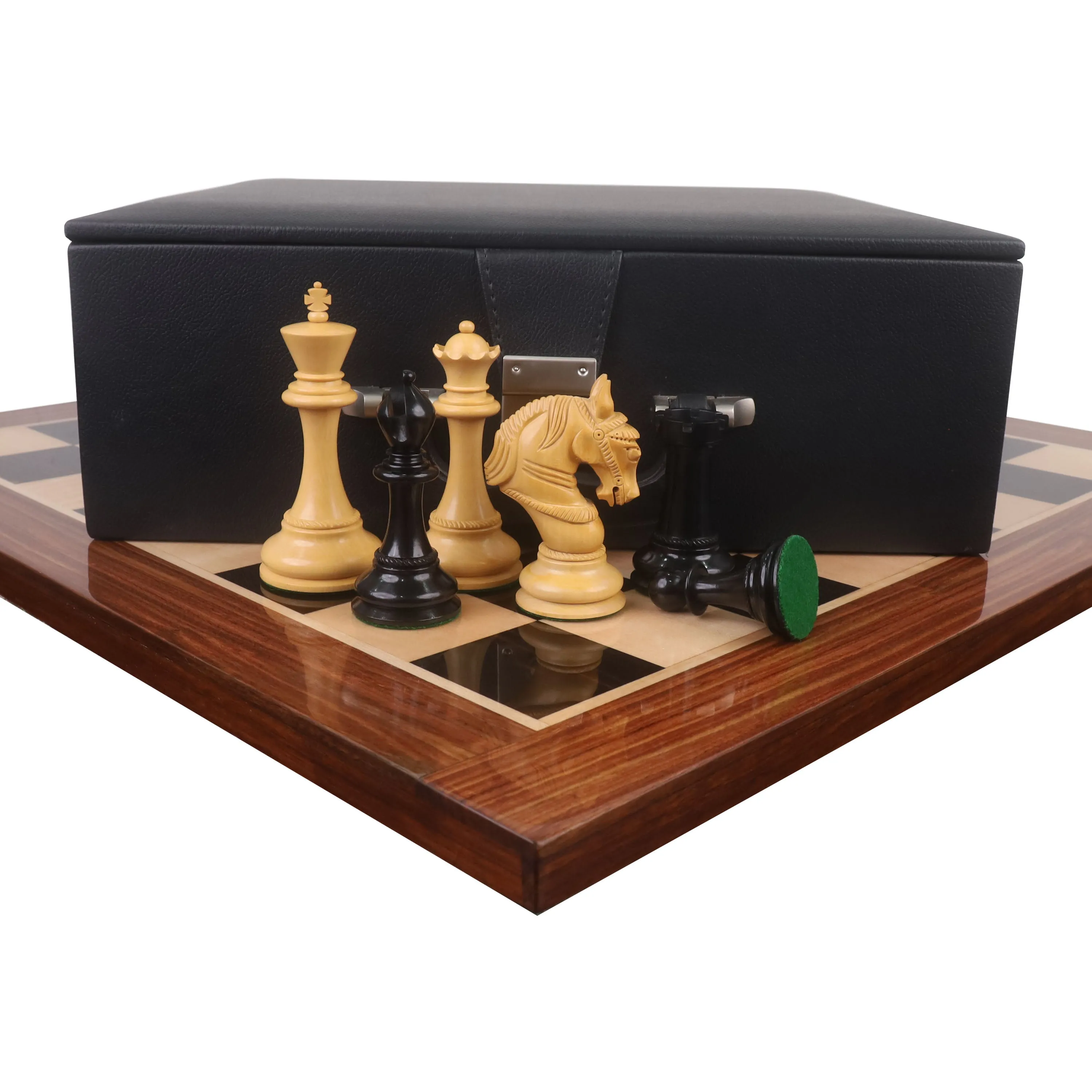 Combo of 4.5" Imperator Luxury Staunton Chess Set - Pieces in Ebony Wood with Board and Box