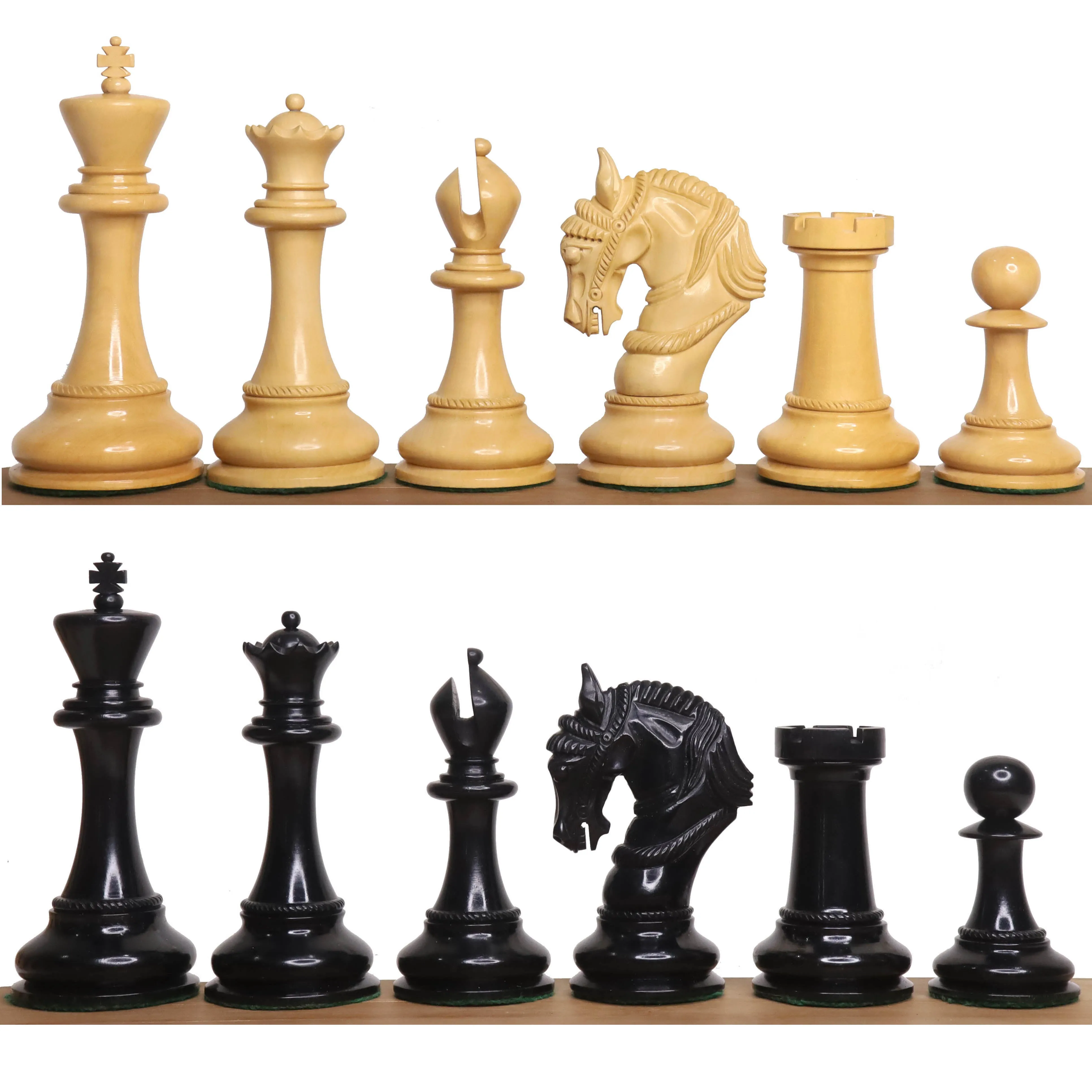 Combo of 4.5" Imperator Luxury Staunton Chess Set - Pieces in Ebony Wood with Board and Box