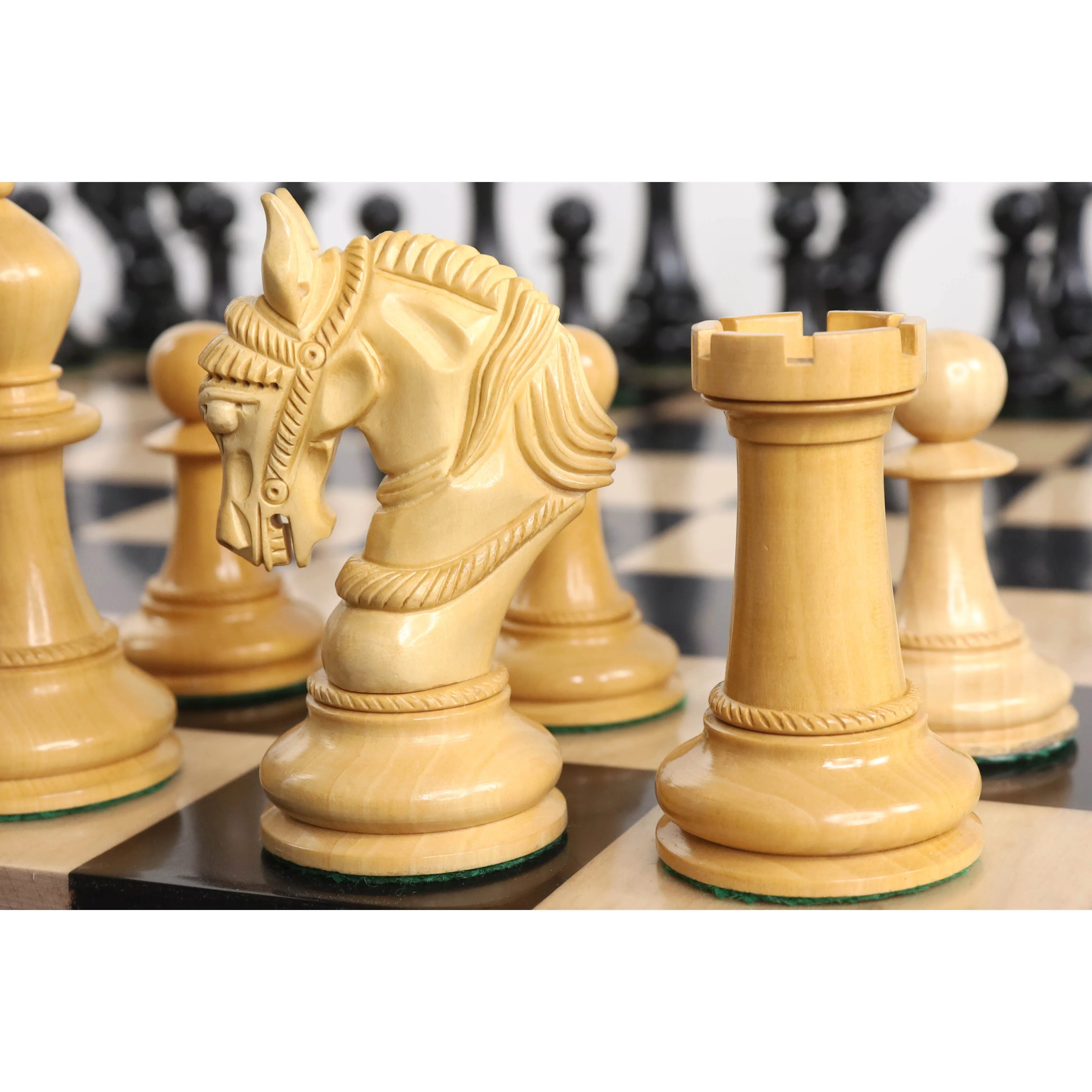 Combo of 4.5" Imperator Luxury Staunton Chess Set - Pieces in Ebony Wood with Board and Box