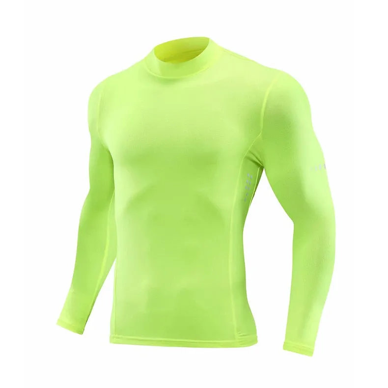 Compression Shirts Men's Fitness Workout Long Sleeve T-shirt Gym Training Tops Muscle Tees