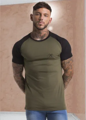 Contrast Signature T-Shirt - Olive & Black