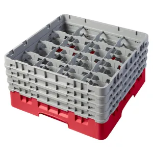 CZ218 Cambro Camrack Red 16 Compartments Max Glass Height 215mm