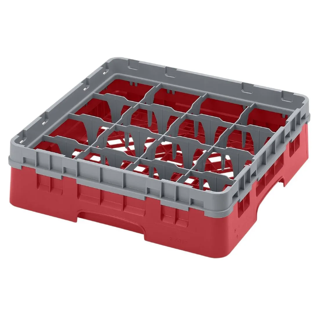 CZ221 Cambro Camrack Red 16 Compartments Max Glass Height 298mm