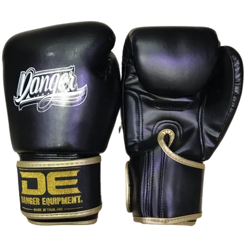 DANGER EQUIPMENT BOXING GLOVES DEBGX-007 MUAY THAI  BOXING GLOVES 8-14 oz Black White Gold