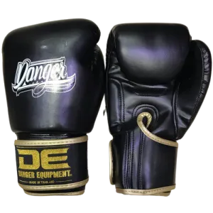 DANGER EQUIPMENT BOXING GLOVES DEBGX-007 MUAY THAI  BOXING GLOVES 8-14 oz Black White Gold