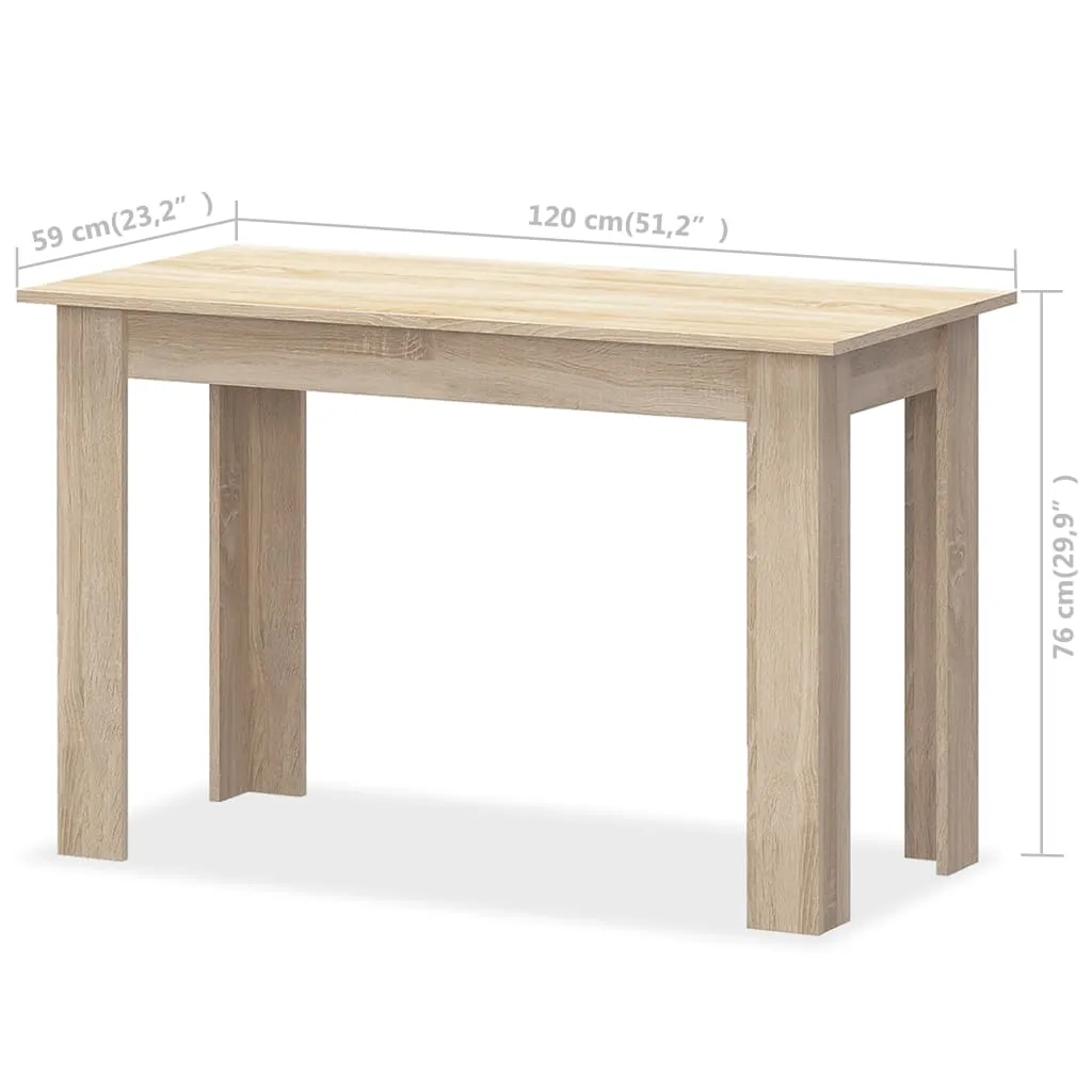 Dining Table and Benches 3 Pieces Chipboard Oak