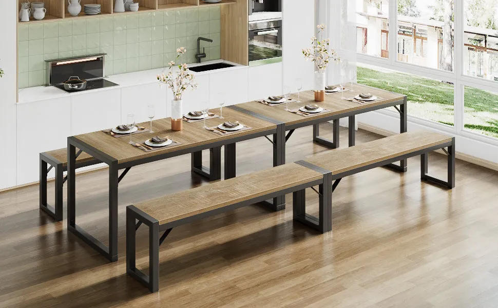 Dining Table Set with 2 Benches