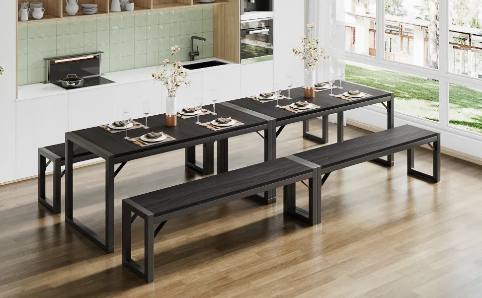 Dining Table Set with 2 Benches