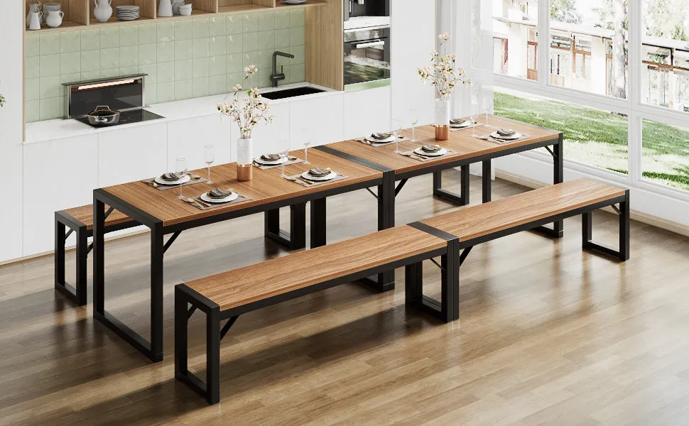 Dining Table Set with 2 Benches