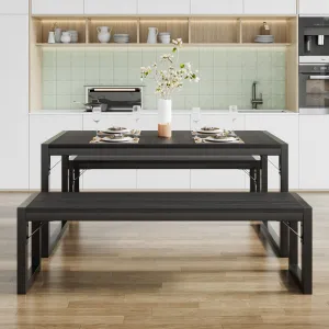 Dining Table Set with 2 Benches