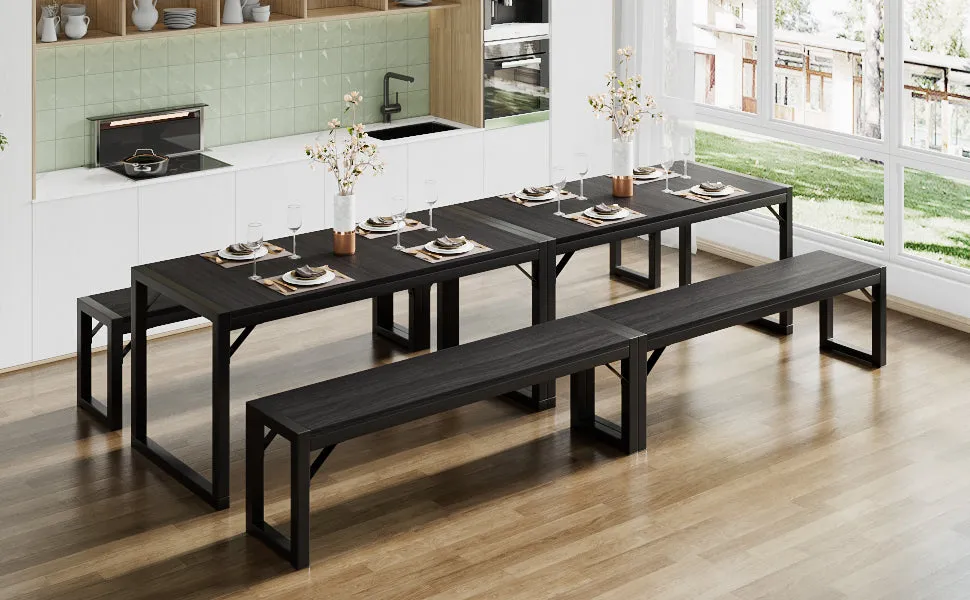 Dining Table Set with 2 Benches