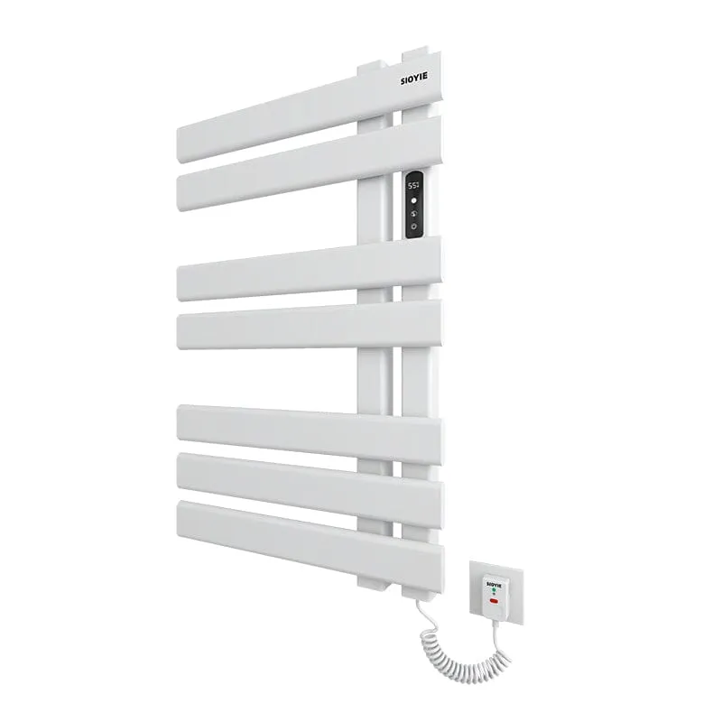 Electric Towel Warmer, Heated Towel Rack with Touch Panel, Timer & Adjustable Temperature, Flat 7 Bar Towel Warmer, Plug-in