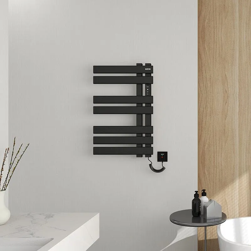 Electric Towel Warmer, Heated Towel Rack with Touch Panel, Timer & Adjustable Temperature, Flat 7 Bar Towel Warmer, Plug-in