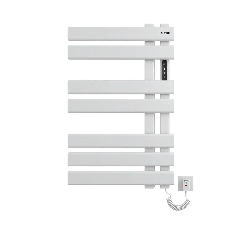 Electric Towel Warmer, Heated Towel Rack with Touch Panel, Timer & Adjustable Temperature, Flat 7 Bar Towel Warmer, Plug-in