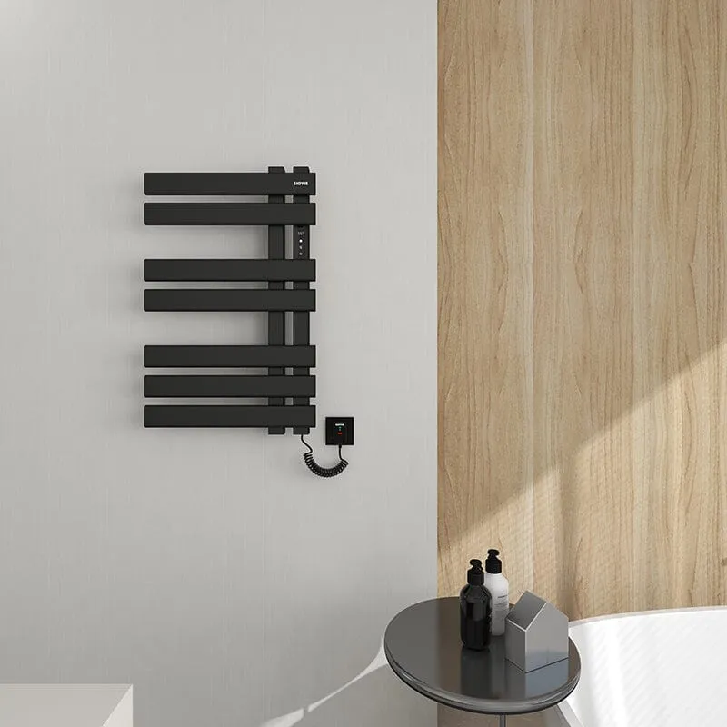 Electric Towel Warmer, Heated Towel Rack with Touch Panel, Timer & Adjustable Temperature, Flat 7 Bar Towel Warmer, Plug-in