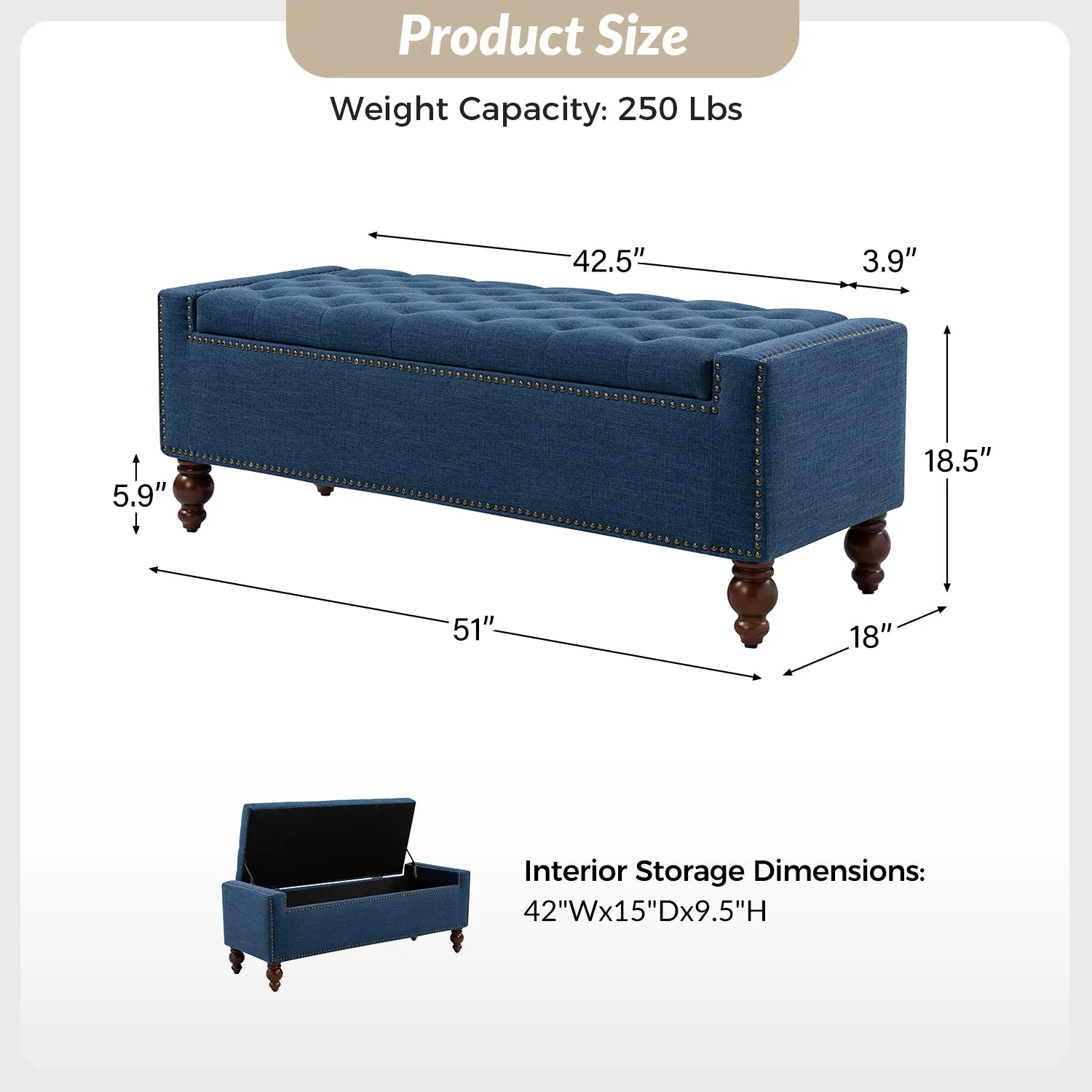 Eugen Upholstered Flip Top Storage Bench