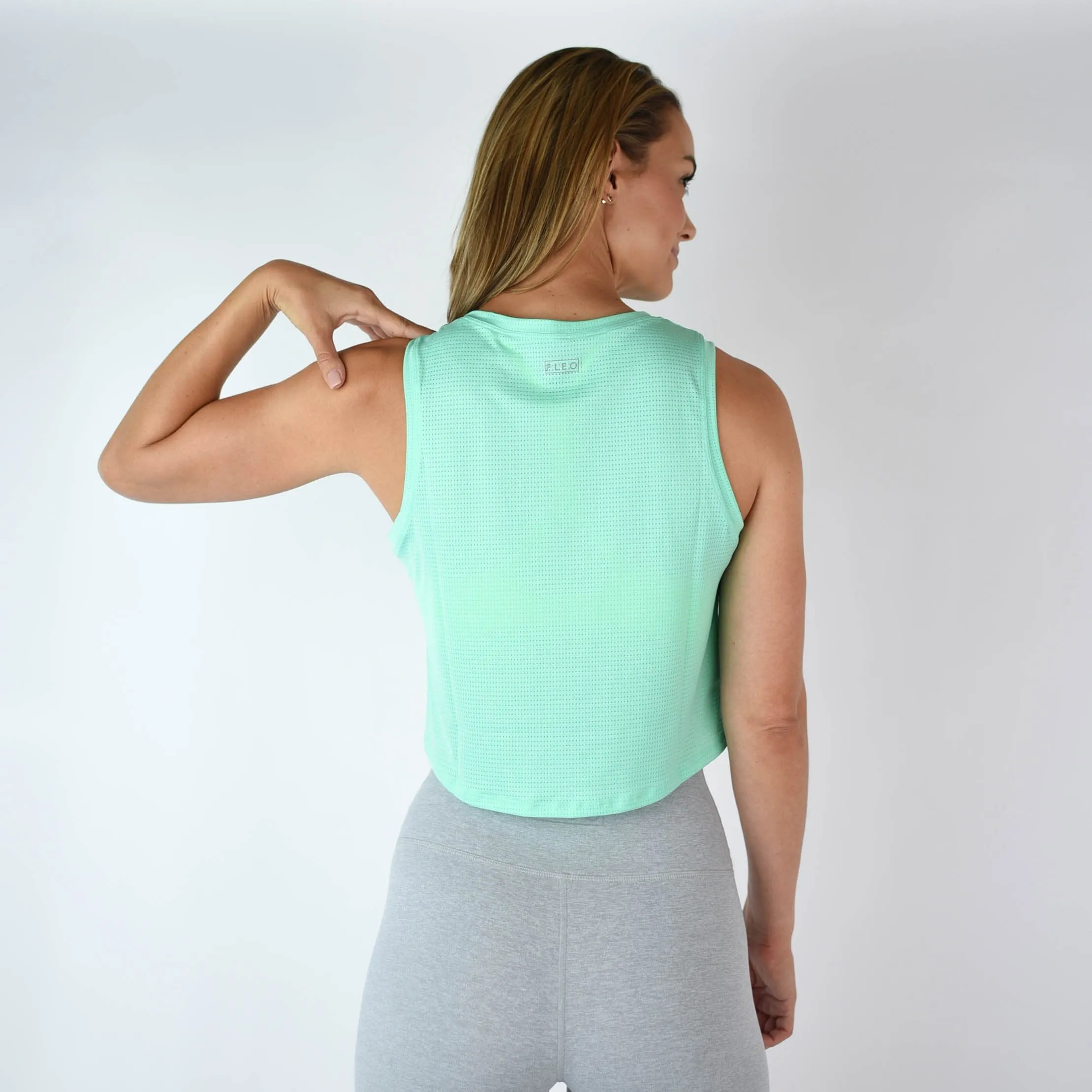 FLEO Dylan Muscle Crop Tank - Electric Mint