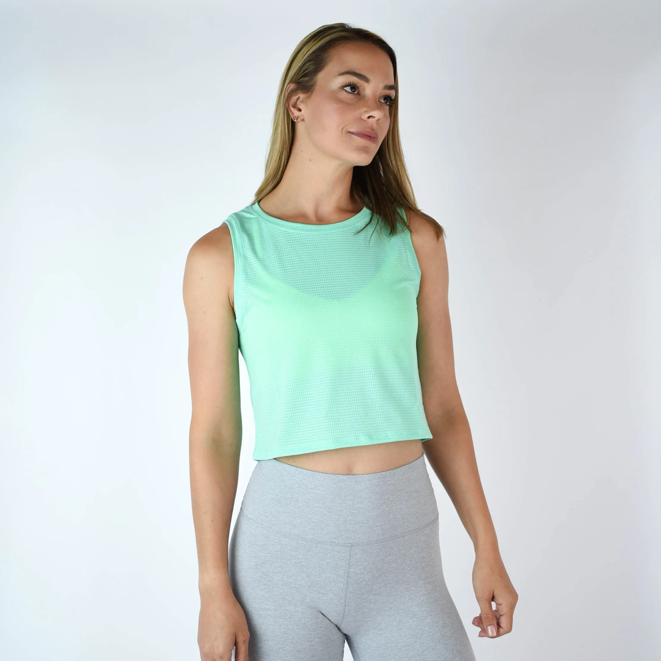 FLEO Dylan Muscle Crop Tank - Electric Mint