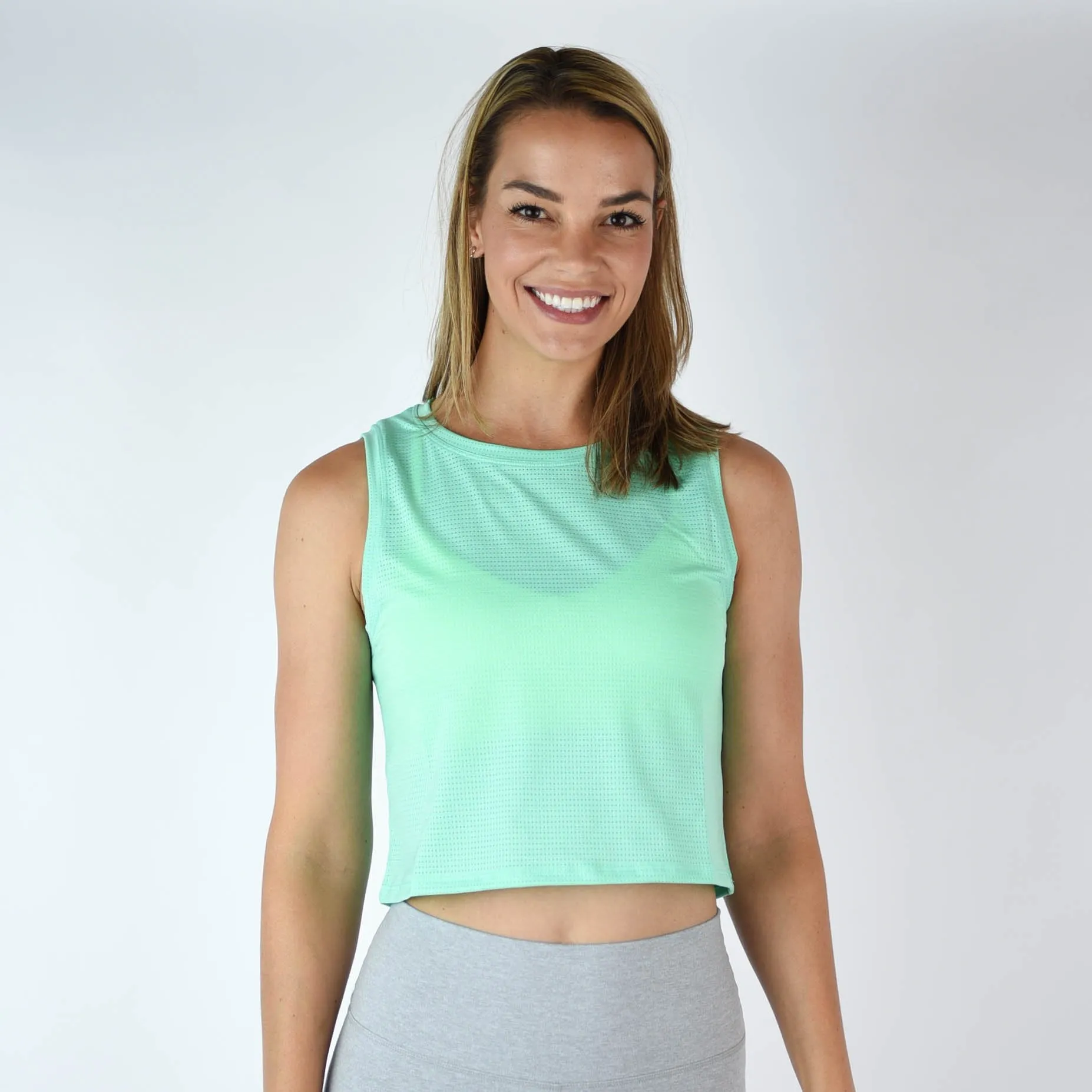 FLEO Dylan Muscle Crop Tank - Electric Mint