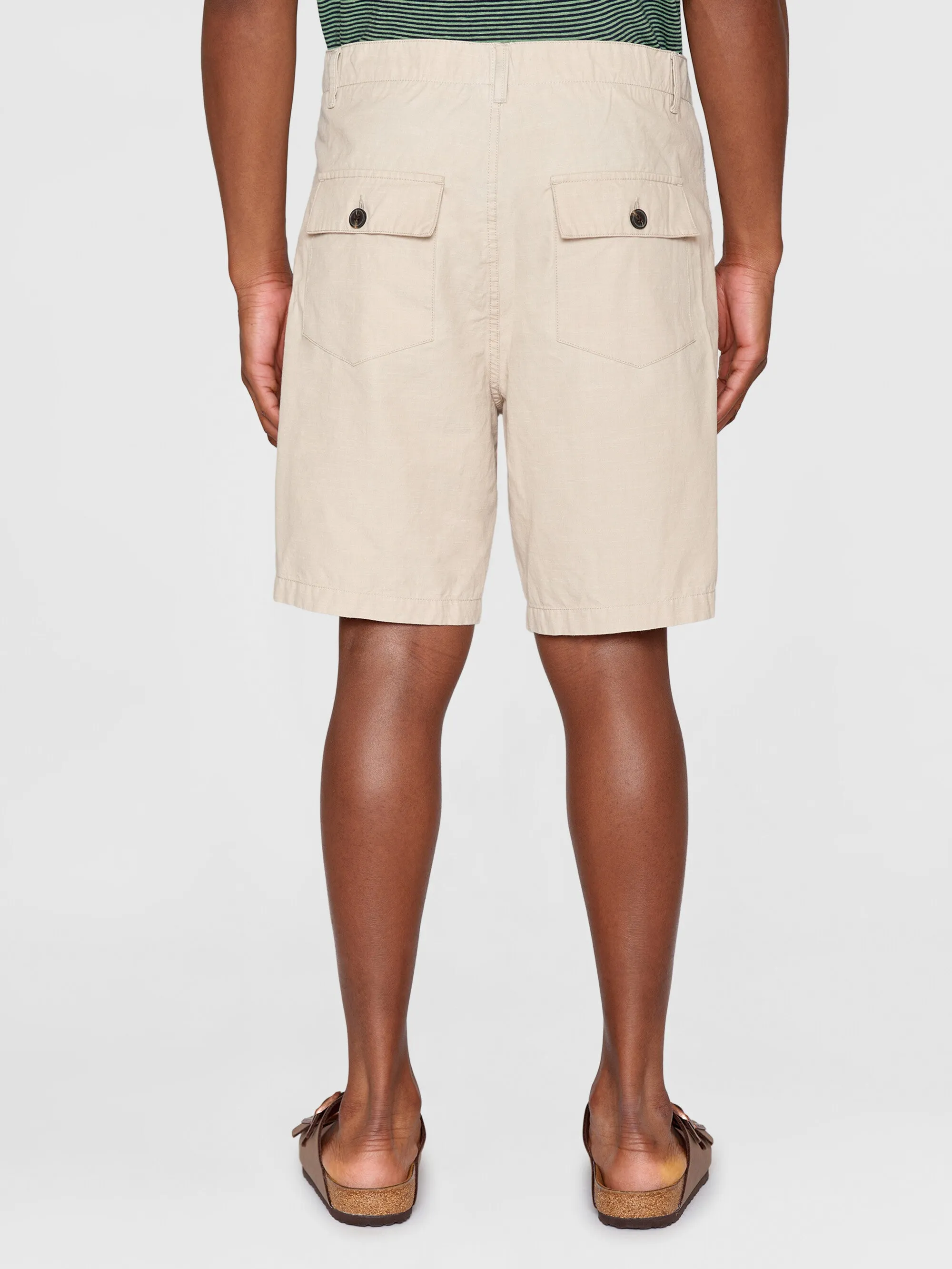 FLINT wide slub yarn shorts - GOTS/Vegan - Light feather gray