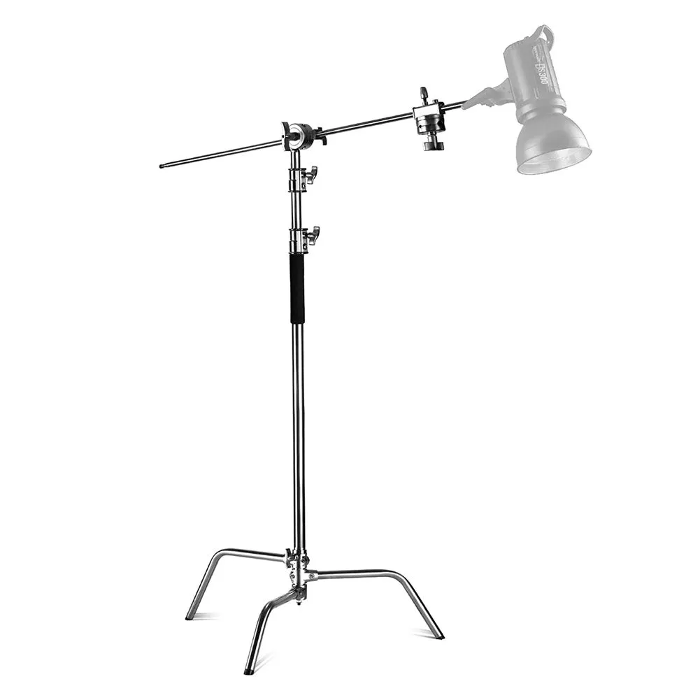 Generic Silver Heavy Duty Photographic C-Stand With Boom Arm (20kg Load) (OPEN BOX)