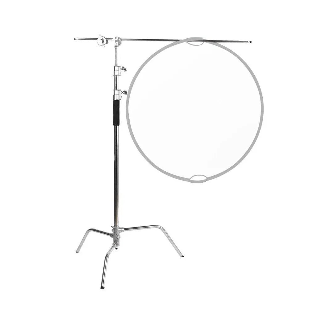 Generic Silver Heavy Duty Photographic C-Stand With Boom Arm (20kg Load) (OPEN BOX)