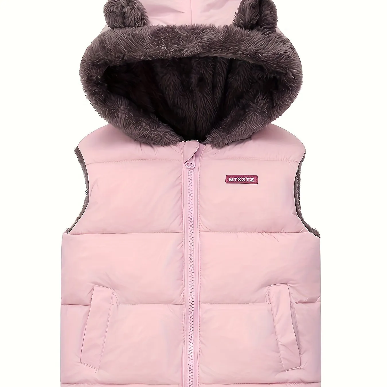 Girls Hooded Vest Winter Tops, Girl Clothing, FS