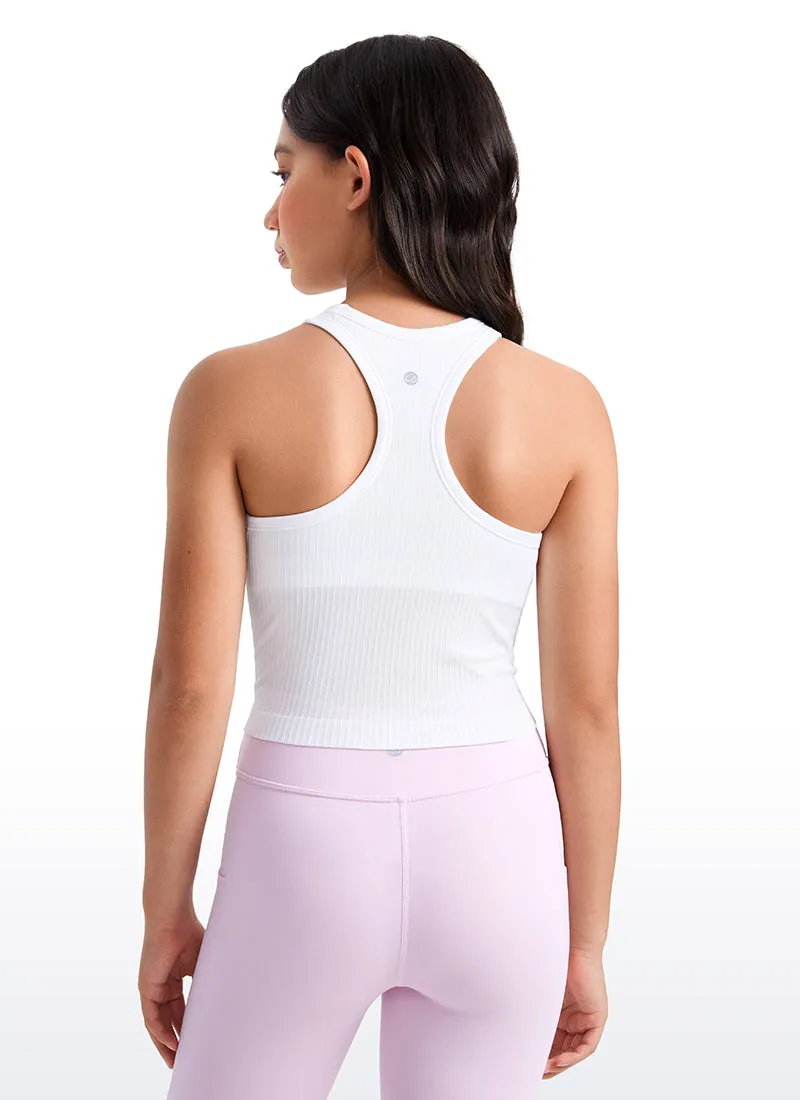 Girls Seamless Ribbed Scoop Neck Tank Racerback