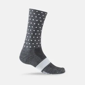 Giro Seasonal Merino Wool Sock Bicycle Socks Charcoal/White Dots Medium