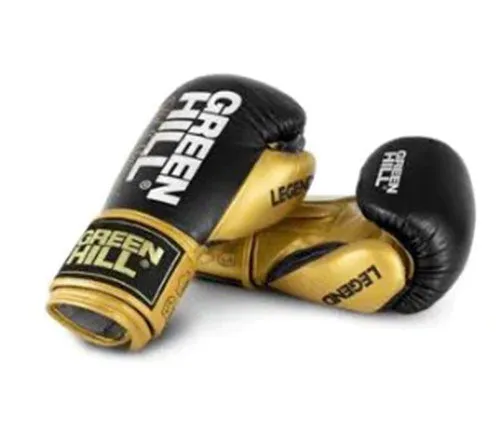 GREENHILL LEGEND PLATINUM PROFESSIONAL TRAINING BOXING GLOVES Velcro Closure 10-16 oz Black Gold